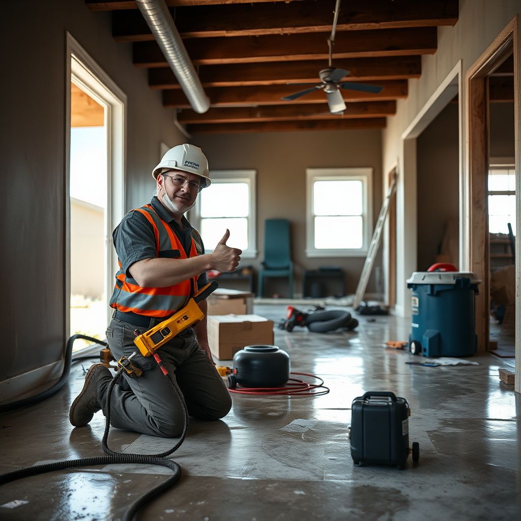 A certified technician using a moisture meter to detect hidden water behind a Taylorsville home's drywall.
